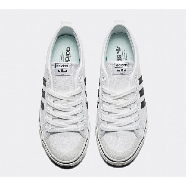 Neu Adidas Nizza Damen Weiß Leinenschuhe Online