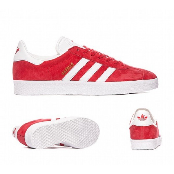 Neu Adidas Gazelle Herren Rot Turnschuhe Outlet