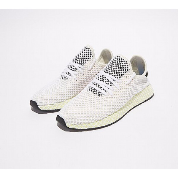 Neu Adidas Deerupt Runner Herren Weiß Laufschuhe Outlet