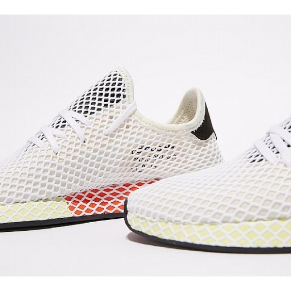 Neu Adidas Deerupt Runner Herren Weiß Laufschuhe Outlet