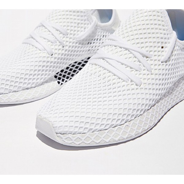 Neu Adidas Deerupt Runner Herren Weiß Laufschuhe Auslauf