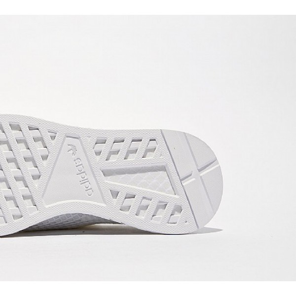 Neu Adidas Deerupt Runner Herren Weiß Laufschuhe Auslauf