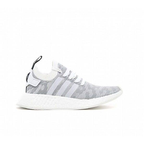 Billig Adidas NMD R2 Primeknit Damen Weiß Laufschuhe Auslauf
