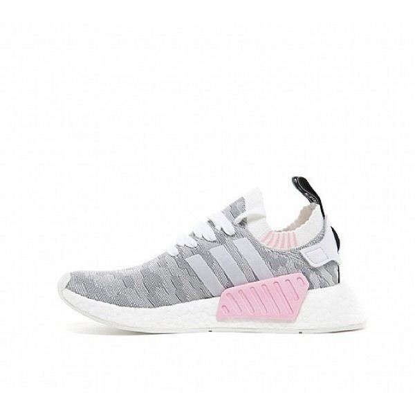 Billig Adidas NMD R2 Primeknit Damen Weiß Laufschuhe Auslauf