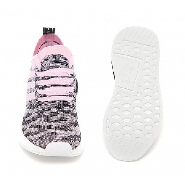 Billig Adidas NMD R2 Primeknit Damen Rosa Laufschuhe Auslauf