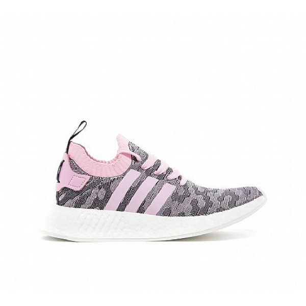Billig Adidas NMD R2 Primeknit Damen Rosa Laufschuhe Auslauf