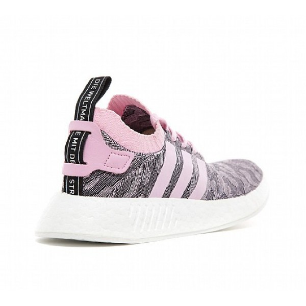 Billig Adidas NMD R2 Primeknit Damen Rosa Laufschuhe Auslauf