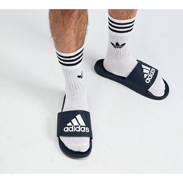 Billig Adidas Adilette Cloudfoams Herren Navy Sandalen Verkauf