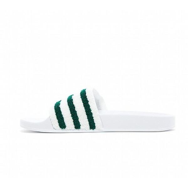 Stilvoll Adidas Adilette Twill Herren Weiß Sandalen Online Bestellen