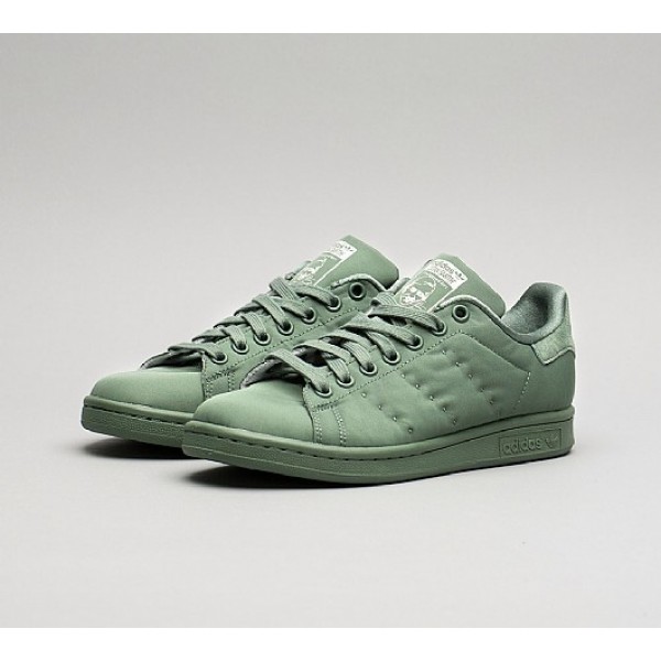 Neue Adidas Stan Smith Satin Damen Grün Laufschuhe Outlet