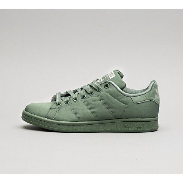 Neue Adidas Stan Smith Satin Damen Grün Laufschuhe Outlet