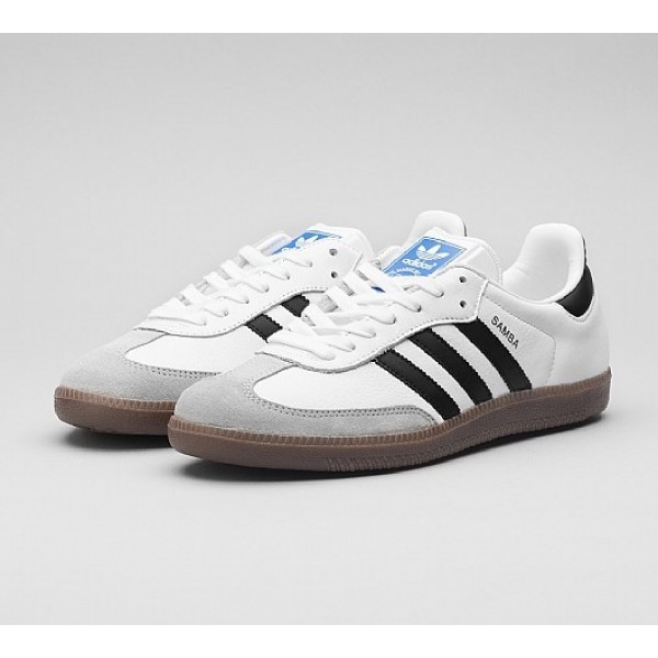 Stilvoll Adidas Samba Herren Weiß Walkingschuhe Auslauf