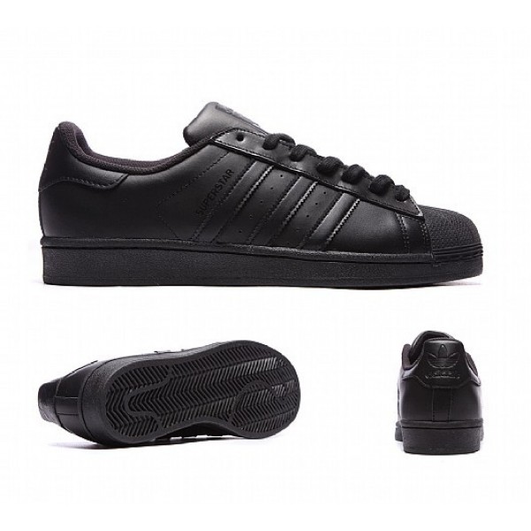 Stilvoll Adidas Superstar Foundation Herren Schwar...