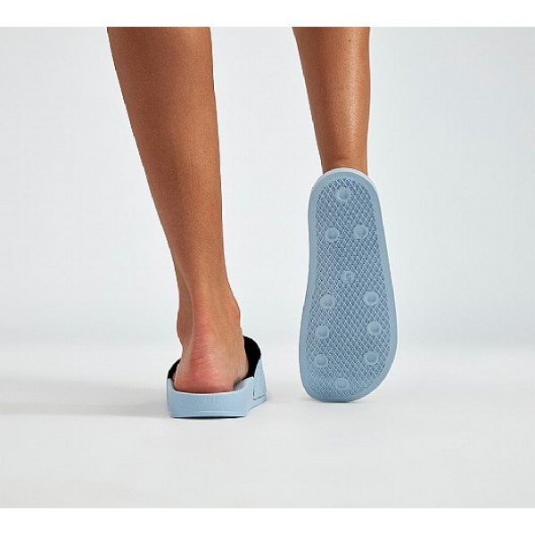 Neue Adidas Adilette Pastel Damen Blau Sandalen Online