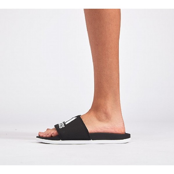 Neue Adidas Adilette Cloudfoam Pluss Damen Schwarz Sandalen Online