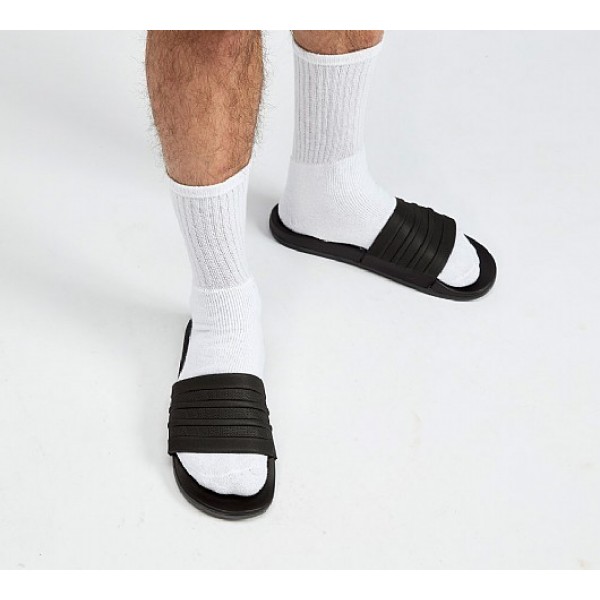 Neue Adidas Adilette Cloudfoam Pluss Herren Schwarz Sandalen Verkauf