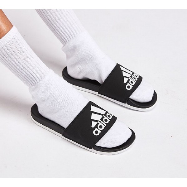 Neue Adidas Adilette Cloudfoam Pluss Damen Schwarz Sandalen Online