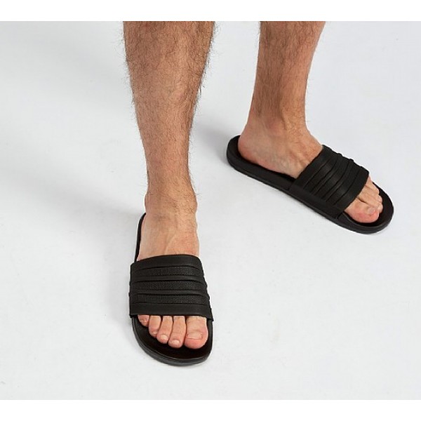 Neue Adidas Adilette Cloudfoam Pluss Herren Schwar...