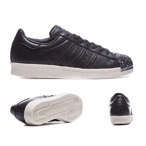 Neue Adidas 80's 3D Metal Shell Toe Damen Schwarz Turnschuhe Verkauf